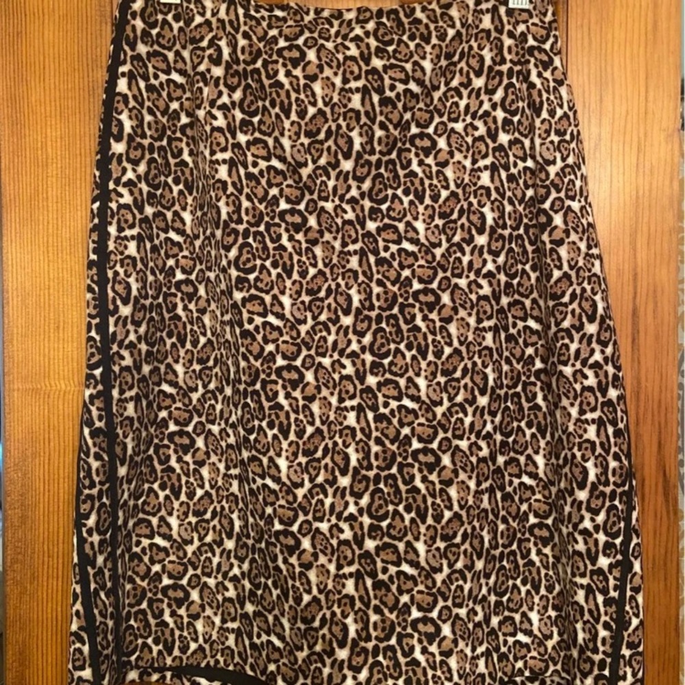 Woman’s leopard skirt